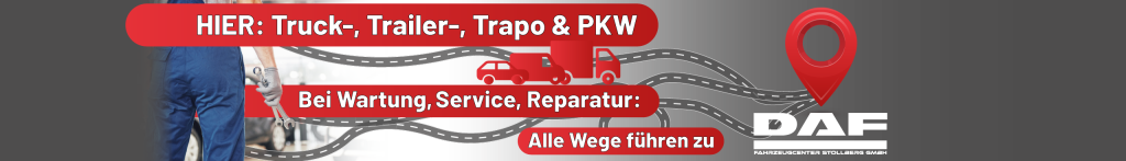 Hier: Truck-, Trailer-, Trapo & PKW. Bei Wartung, Service, Reparatur: Alle Wege führen zu DAF Fahrzeugcenter Stollberg GmbH